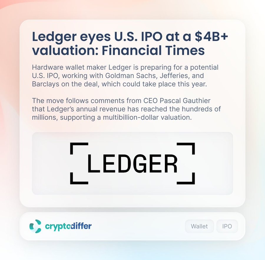 Ledger eyes U.S. IPO at a $4B+ valuation