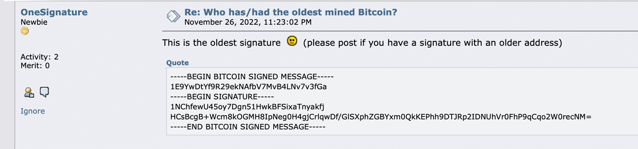 An Unknown Individual Signed a Message Associated With BTC Block 1,018, Reward Was Minted 16 Days After Satoshi Launched EdaFace