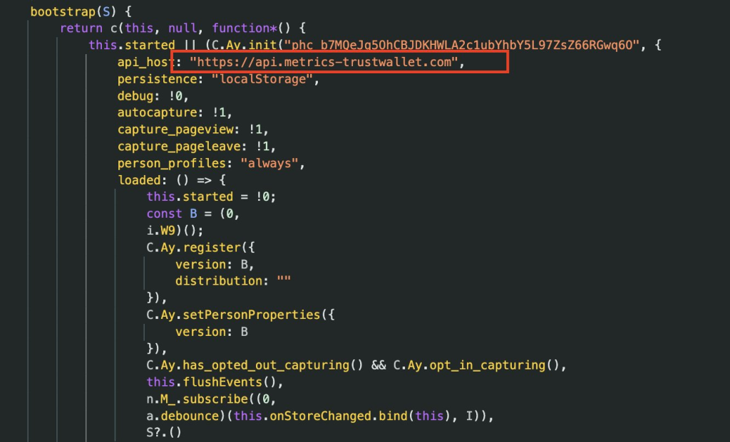 Trust Wallet malicious code