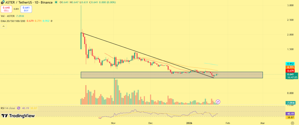 Aster Price Performance in 2025