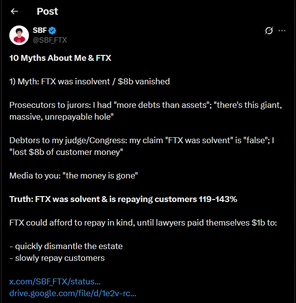 Sam Bankman-Fried says FTX is repaying customers 119-143%