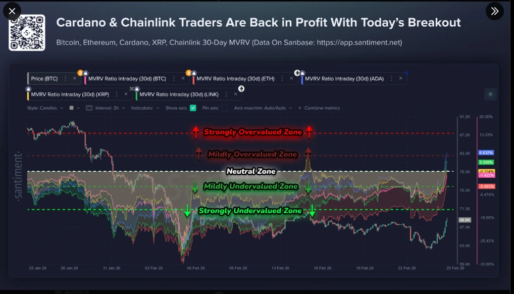 a chart of MVRV for leading crypto