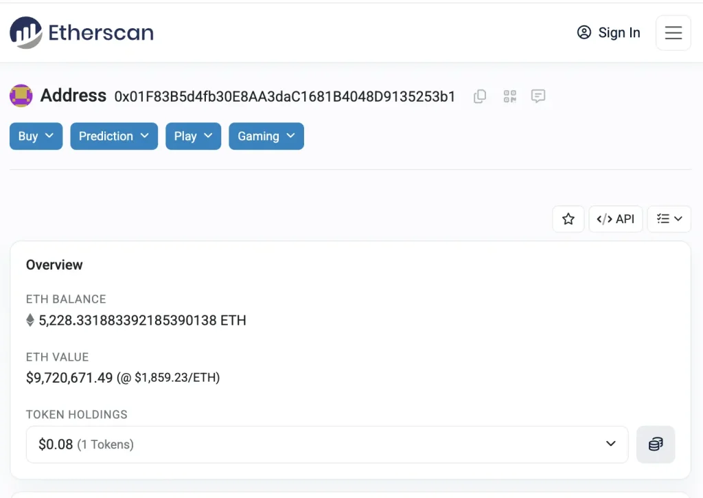 Exploit Ethereum wallet address